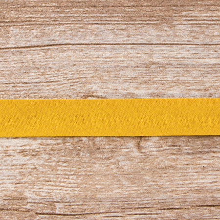Косая бейка хлопок/полиэстер 20 мм, 25 м, цвет 37, горчица. Арт 6120-20мм-37            