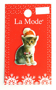 Пуговица LA MODE CRISTMAS "Кот в колпаке". Арт 199002047