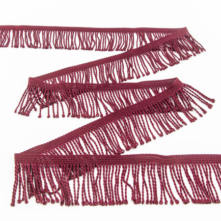 Бахрома витая, 60 мм, цвет бордовый. Арт PP-60 col.317