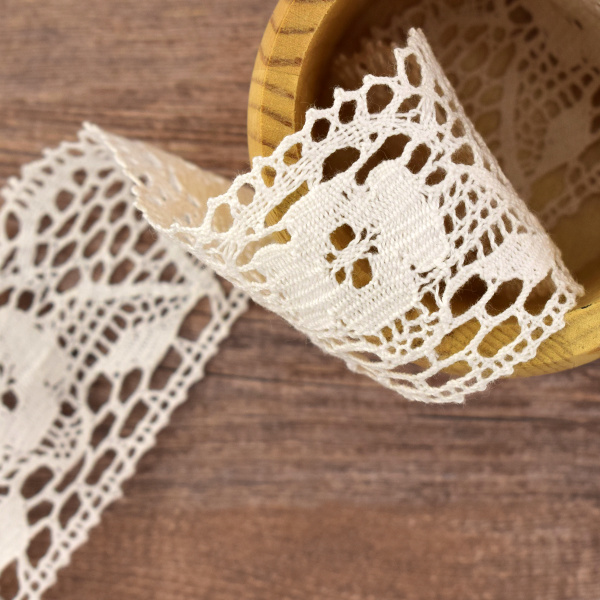 Хлопковое кружево, 58 мм, цвет белый. Арт 2182/01