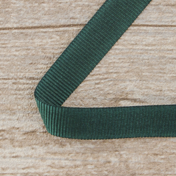 Лента репсовая SAFISA, 10 мм, 25 м, цвет 43 зеленый темный. Арт 350-10мм-43