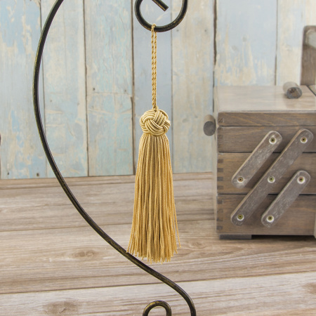 Кисть декоративная на шнуре, длина 120 мм, цвет песочный. Арт KY - 07-col.PE - 3