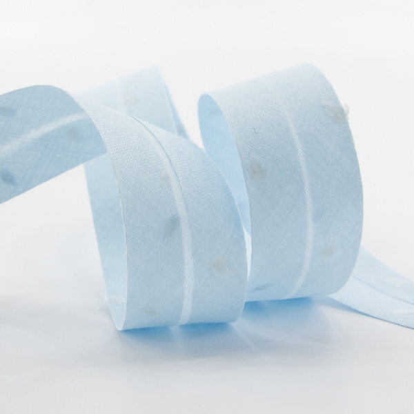 Косая бейка хлопок, 20 мм, 20 м, цвет 04, цвет светло-голубой. Арт 6552-20мм-04