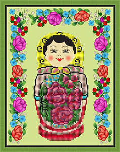 Набор для вышивания бисером Семёновская матрёшка. Арт Л307