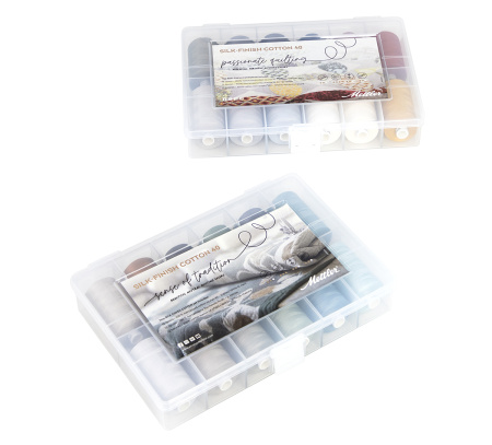 Набор с нитками Silk-Finish Cotton "Лоскутное шитье" в подарочной упаковке, 12 катушек. Арт SFC40PASSION-KIT
