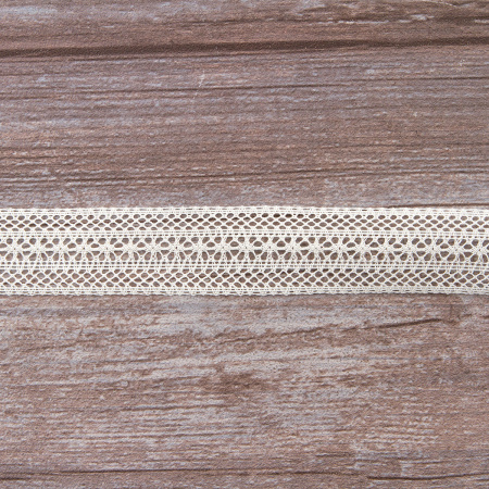 Мерсеризованное хлопковое кружево, 30 мм, шампань. Арт 2120/72