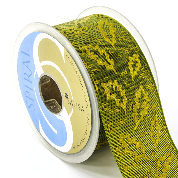 Лента жаккард SAFISA, 50 мм, 15 м, цвет 01. Арт 25282-50мм-01           