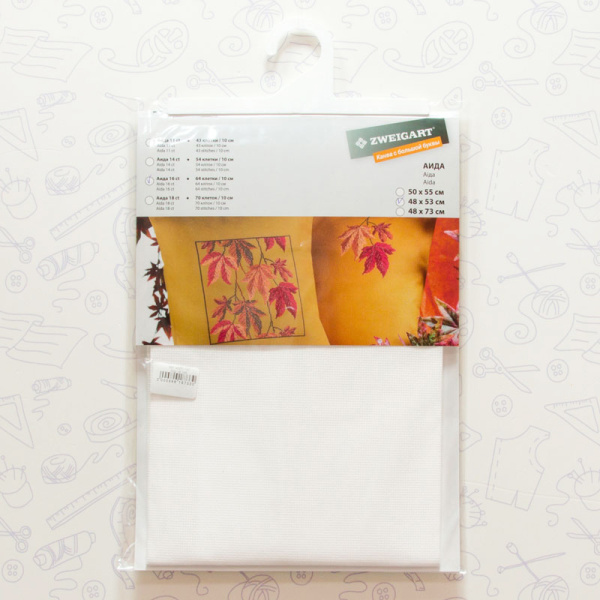 Канва в упаковке Aida 16 ct, 48 x 53 см, цвет №100. Арт н3251/100                