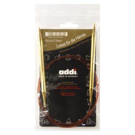 Спицы круговые позолоченные с удлиненным кончиком, №7, 100 см. Арт 755-7/7-100