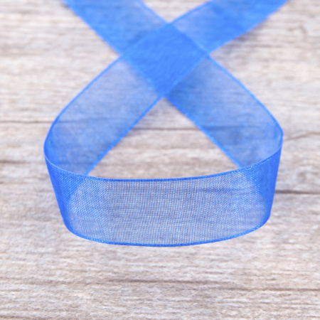 Лента органза SAFISA мини-рулон, 15 мм, 3,5 м, цвет 013 синий. Арт P00520-15мм-13          