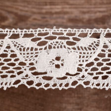 Хлопковое кружево, 58 мм, цвет белый. Арт 2182/01