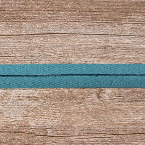 Косая бейка хлопок/полиэстер 20 мм, 25 м, цвет 55, малахитовый. Арт 6120-20мм-55            