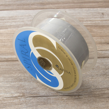 Лента репсовая SAFISA, 50 мм, 25 м, цвет 27 серый светлый. Арт 350-50мм-27