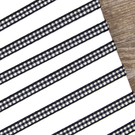 Лента с рисунком клетка SAFISA, 6 мм, 25 м, цвет 01, черный. Арт 466-06мм-01             