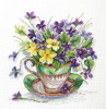 Набор для вышивания  "Калужница и фиалки". Арт 04.005.25