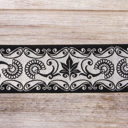 Лента жаккард SAFISA, 50 мм, 15 м, цвет 01. Арт 9124-50мм-01            