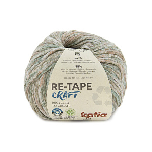 Пряжа Re-Tape Craft, 50% переработанный хлопок, 50% переработанный полиэстер, 50 г, 100 м