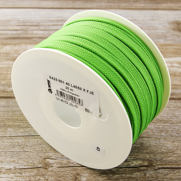 Шнур PEGA плоский, полиэстровый, цвет зеленый, 10 мм. Арт 842580140L4859