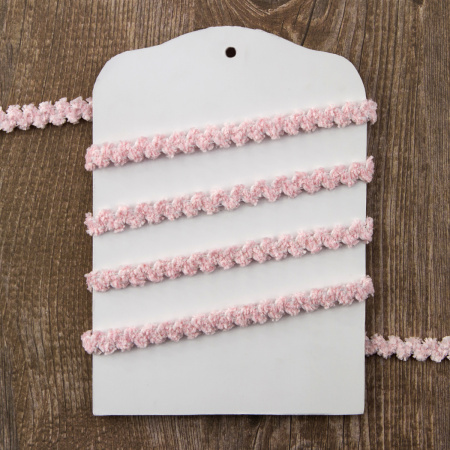 Резинка декоративная "шенилл" 9,2 мм, цвет розовый. Арт 1313/19