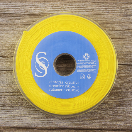 Косая бейка хлопок, 20 мм, 20 м, цвет 32, желтый. Арт 6598-20мм-32