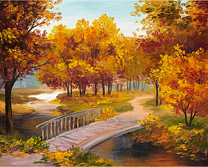 Картина стразами "Осенний мост"