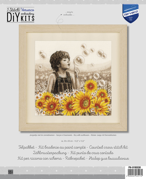 Набор для вышивания "Мальчик с подсолнухами" . Арт PN-0195530
