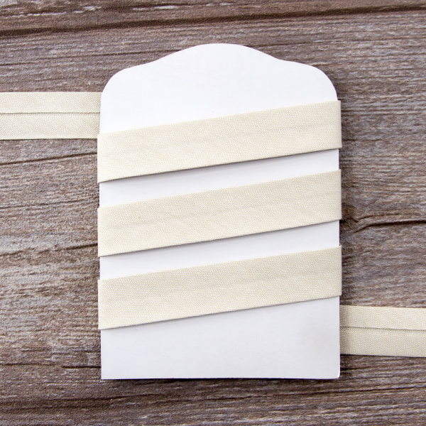 Косая бейка хлопок, 20 мм, 20 м, цвет 63, цвет бежевый. Арт 6570-20мм-63