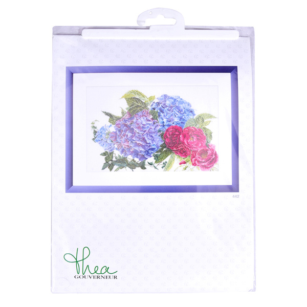 Набор для вышивания "Гортензии и розы", канва лён 32 ct. Арт 442                     