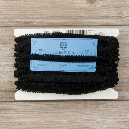 Тесьма декоративная, 17 мм, цвет чёрный. Арт 2209/14