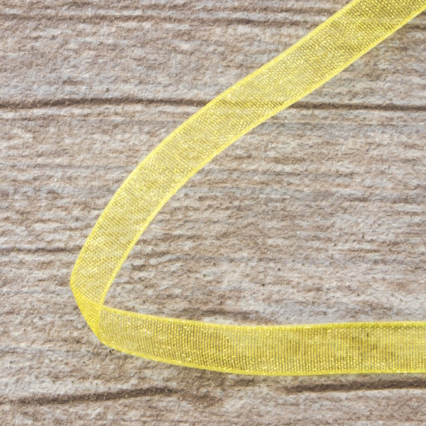 Лента органза SAFISA мини-рулон, 7 мм, 4,5 м, цвет 32, желтый. Арт P00520-7мм-32           