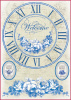 Бумага упаковочная "Синие часы", рисовая, 21 х 29,7 см. Арт DFSA4068
