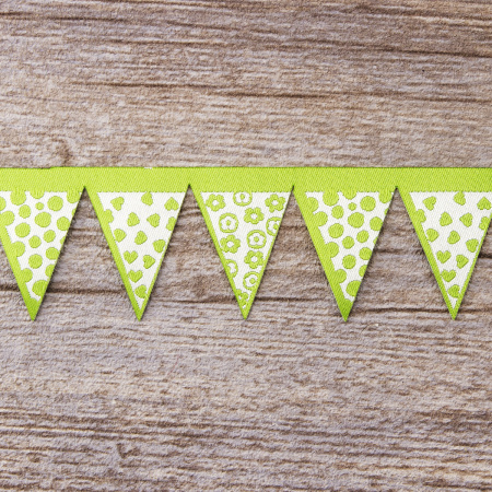 Лента жаккард "Флажки" SAFISA, 36 мм, 15 м, цвет 03. Арт 9201-36мм-03