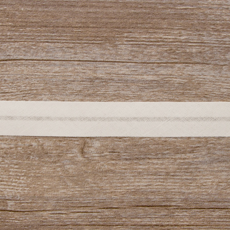 Косая бейка хлопок/лён, 20 мм, 20 м, цвет 02, небелёный. Арт 6602-20мм-02   