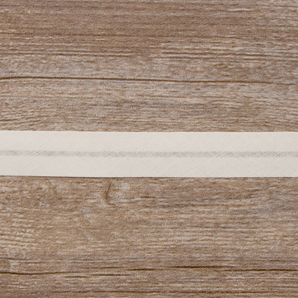 Косая бейка хлопок/лён, 20 мм, 20 м, цвет 02, небелёный. Арт 6602-20мм-02   