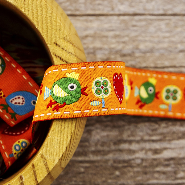 Лента жаккард SAFISA, 15 мм, 15 м, цвет 03. Арт 9184-15мм-03