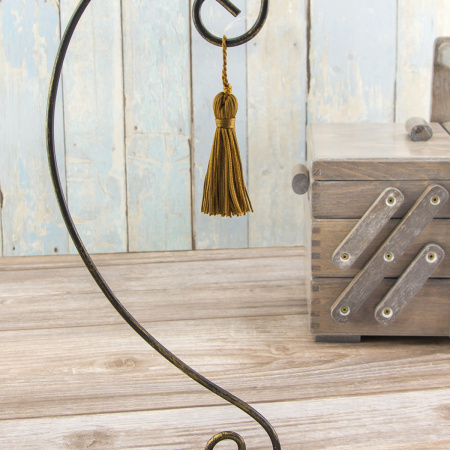 Кисть декоративная на шнуре, длина 70 мм, цвет ярко-коричневый. Арт KY - 02-col.PE - 16/35