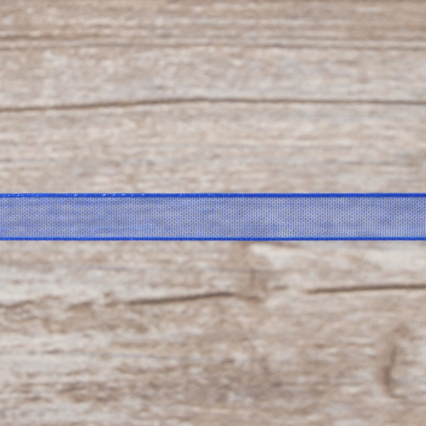 Лента органза SAFISA мини-рулон, 7 мм, 4,5 м, цвет 13, синий. Арт P00520-7мм-13           