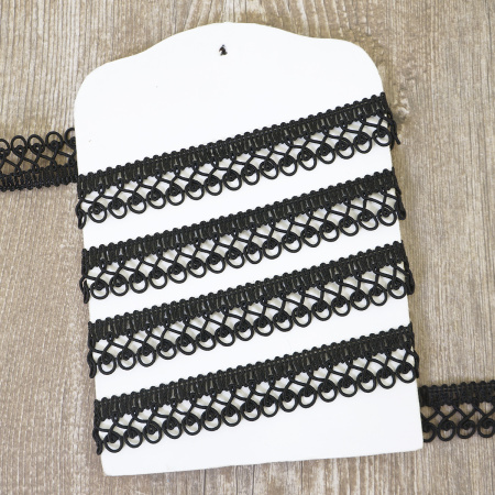 Тесьма PEGA тип интерьерная, цвет черный, 18 мм. Арт 844111218A7001