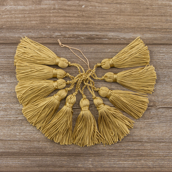 Кисть декоративная на шнуре, длина 70 мм, цвет песочный. Арт KY - 02-col.PE - 3