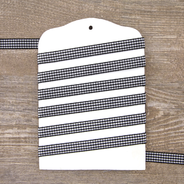 Лента с рисунком клетка SAFISA, 10 мм, 25 м, цвет 01, черный. Арт 466-10мм-01             