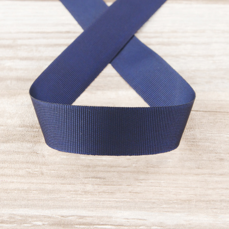 Лента репсовая SAFISA, 25 мм, 25 м, цвет 15, темно-синий. Арт 350-25мм-15(25)        