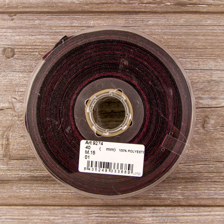Лента жаккардовая SAFISA, 40 мм, 15 м, цвет 01. Арт 9274-40мм-01