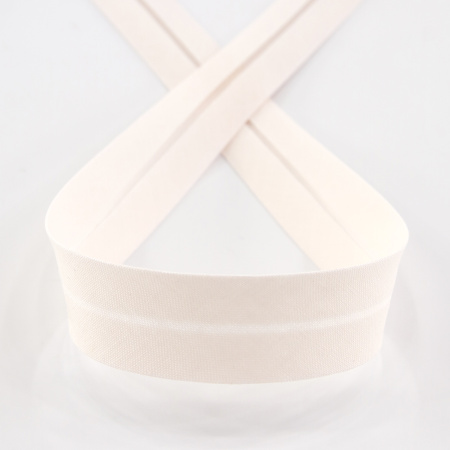 Косая бейка хлопок/полиэстер 20 мм, 25 м, цвет 52, дымчачая роза. Арт 6120-20мм-52            