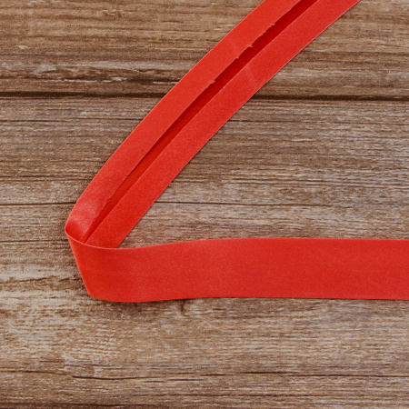 Косая бейка атласная 30 мм, 25 м, цвет 59, коралловый. Арт 6260-30мм-59            