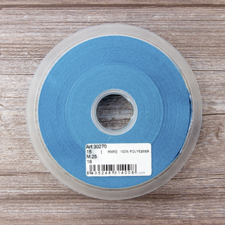 Тесьма киперная SAFISA, 15 мм, 25 м, цвет 16, голубой. Арт 30270-15мм-16