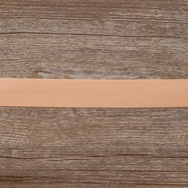 Косая бейка атласная 20 мм, 25 м, цвет 07, персиковый. Арт 6260-20мм-07            