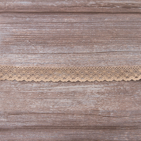 Мерсеризованное хлопковое кружево, 20 мм, цвет серо-бежевый. Арт 2019/27