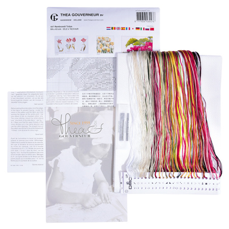 Набор для вышивания "Рембрандт, Тюльпаны", канва лён 32 ct. Арт 447                     