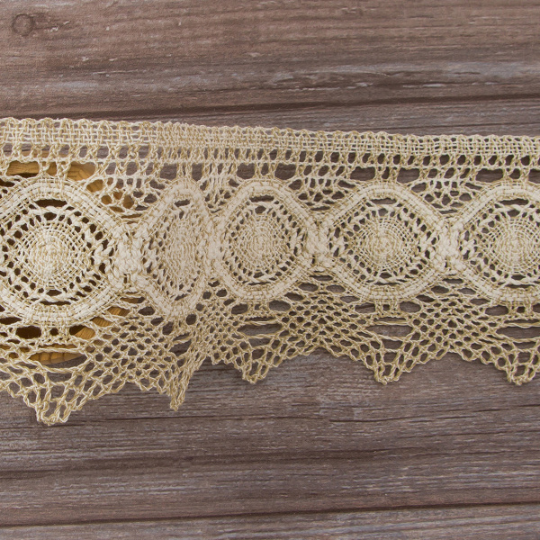 Мерсеризованное хлопковое кружево, 105 мм, цвет небелёный. Арт 1103/L1                 