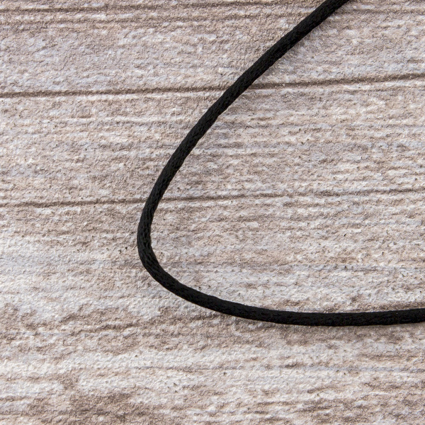 Шнур атласный SAFISA 2 мм, 25 м, цвет 01, черный. Арт 462-01                  